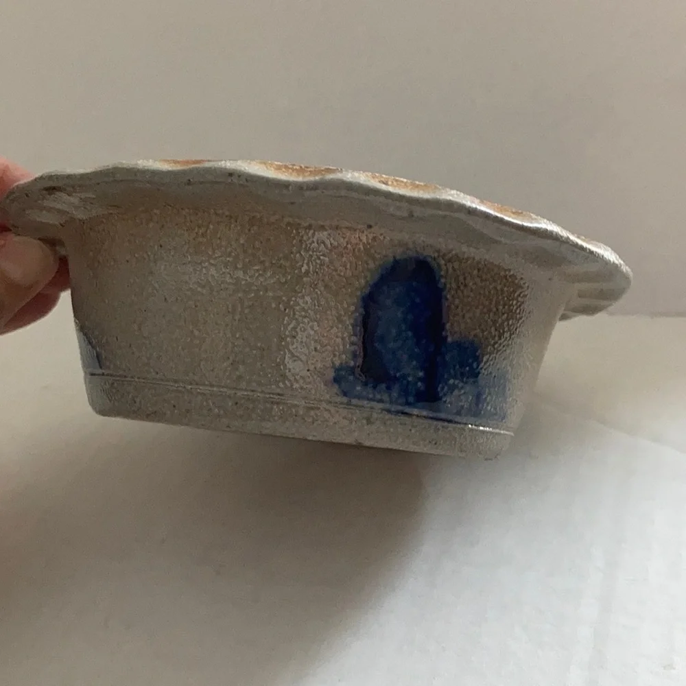Rowe Pottery Works apple baker pottery bowl cobalt